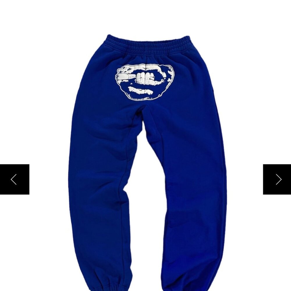 Chrome Imperial Royal Blue Crotch Print Joggers